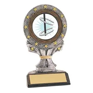 BuyAwardsandTrophies All Star Resin Horseshoe Trophy - Plastic Trophy with Base, Awards and Trophies for Sports Competition, Prizes for Adults and Kids Gray, 6 1/4"