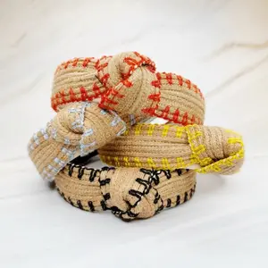 Ellison and Young Color Stitched Raffia Headband
