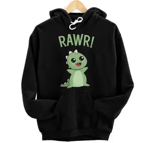 Rawr! Cute Dinosaur Pullover Hoodie