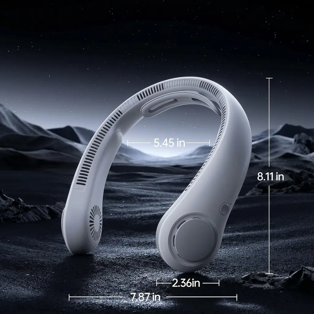 Portable Neck Fan Upgraded, Neckbrace Personal Hands Free, 5 Speed Gears Adjustment, 5000 mAh Wearable Bladeless Quiet Rechargeable for Outdoor Indoor, Gifts for Women Men- Foggy Grey