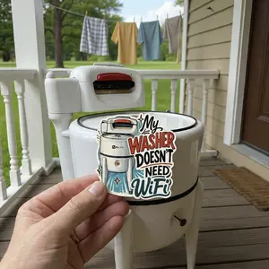 My Washer Doesn't Need WiFi Sticker | Retro Appliance Humorous Laundry Sticker