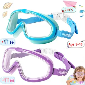 1 Pack Children's Swimming Goggles 3-15 Years Anti-fog UV Wide Field of View Waterproof Leak Proof Boys and Girls Swimming Goggles