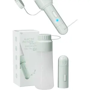 Electric Portable Bidet Sprayer Bottle Handheld for Women & Men, Travel Bidet Portable for Travel, Personal High  Hygiene for Backpacking & Camping ( EPB-001 Mint Green)