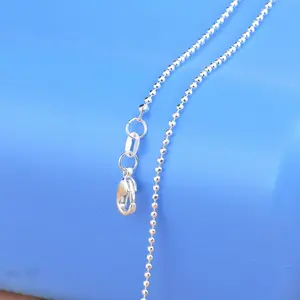 1pc 40.64-76.2cm European And American Exquisite 925 Sterling Silvery Jewelry Findings Round Ball Chain Necklace Exquisite Casual Collar Chains Of Beads Pendant Women Jewelry Accessories Handemade Material Supplies