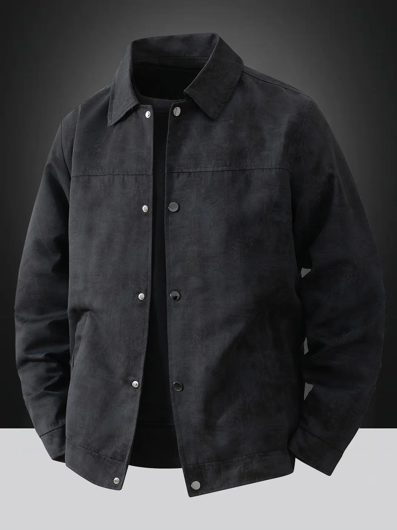 Men's lightweight casual jacket, Casual outerwear, business distressed lapel jacket, button front and button closure, machine washable, polyester fiber, suitable for daily leisure, work travel, outdoor leisure Solid Color Jackets