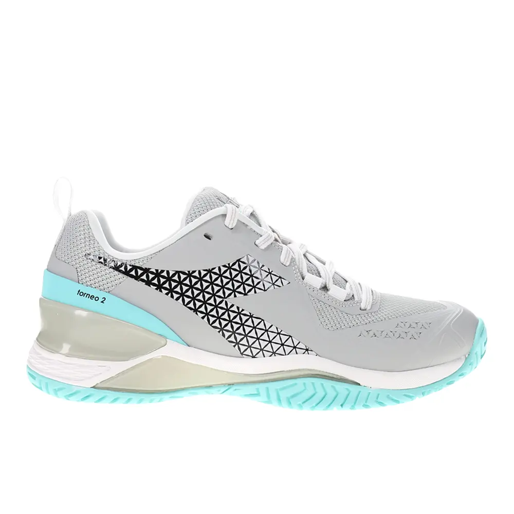 diadora Womens Blushield Torneo 2 All Ground Tennis Sneakers Shoes - Grey