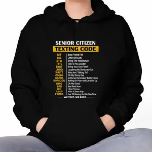 We Text We Rest Senior Hoodie – Playful Slang Design for Older Adults