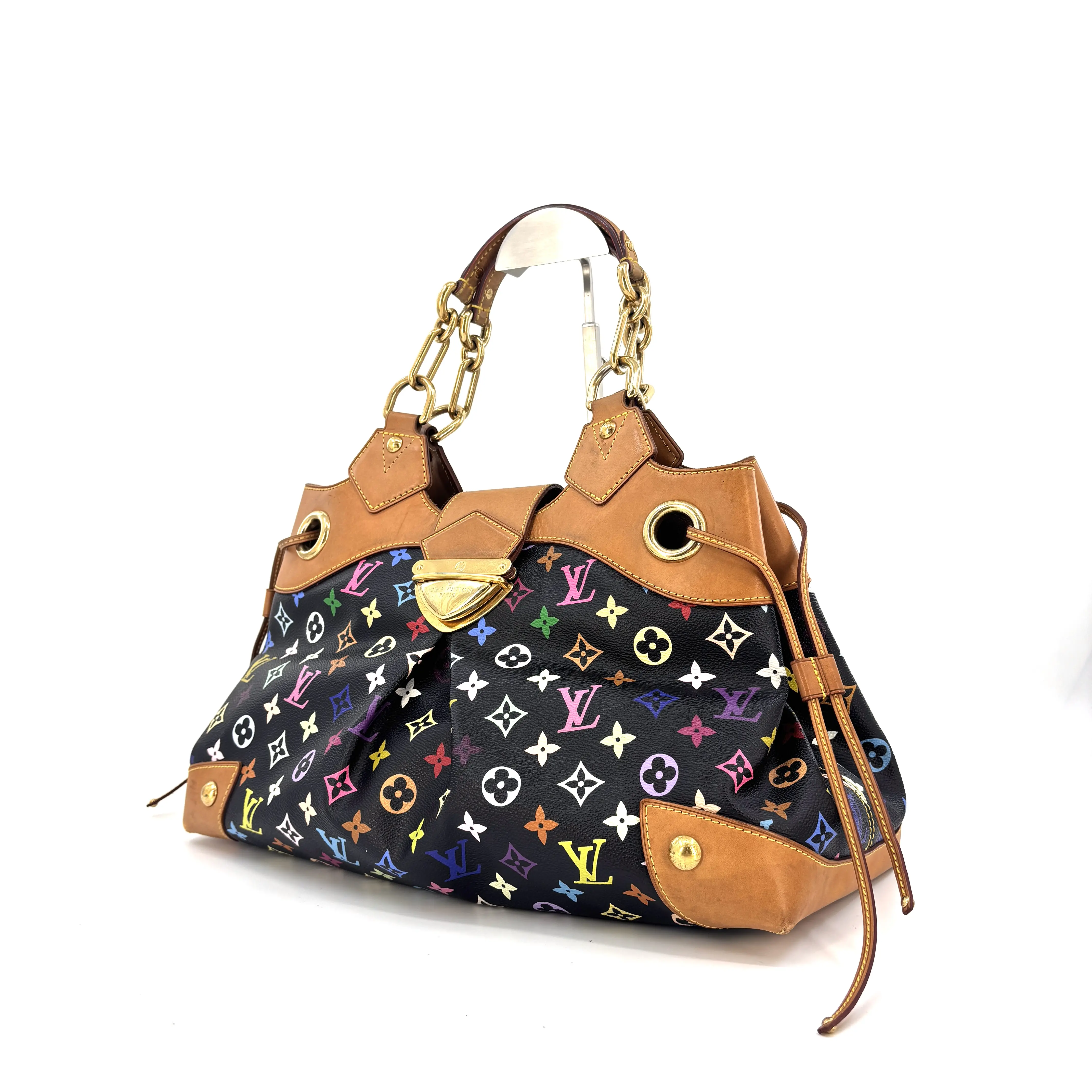 Pre-owned Louis Vuitton Canvas Tote Bags Pre loved Vintage Ursula Black Multicolore Murakami Shoulder Tote Bag B00259