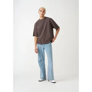 7 OZ Raw Edge Oversized Cropped T-Shirt