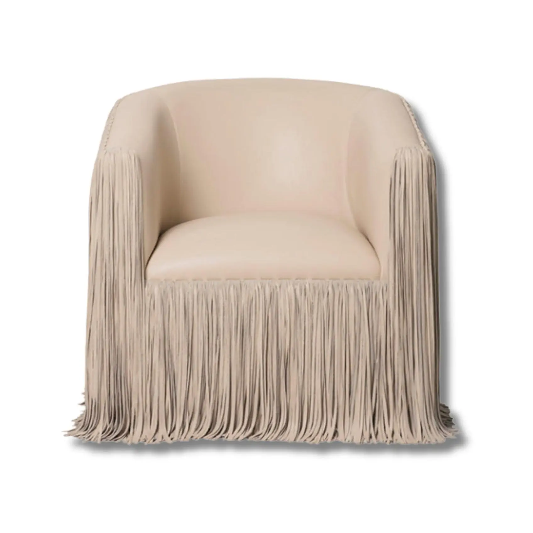 Lennox Shaggy Leather Swivel Chair