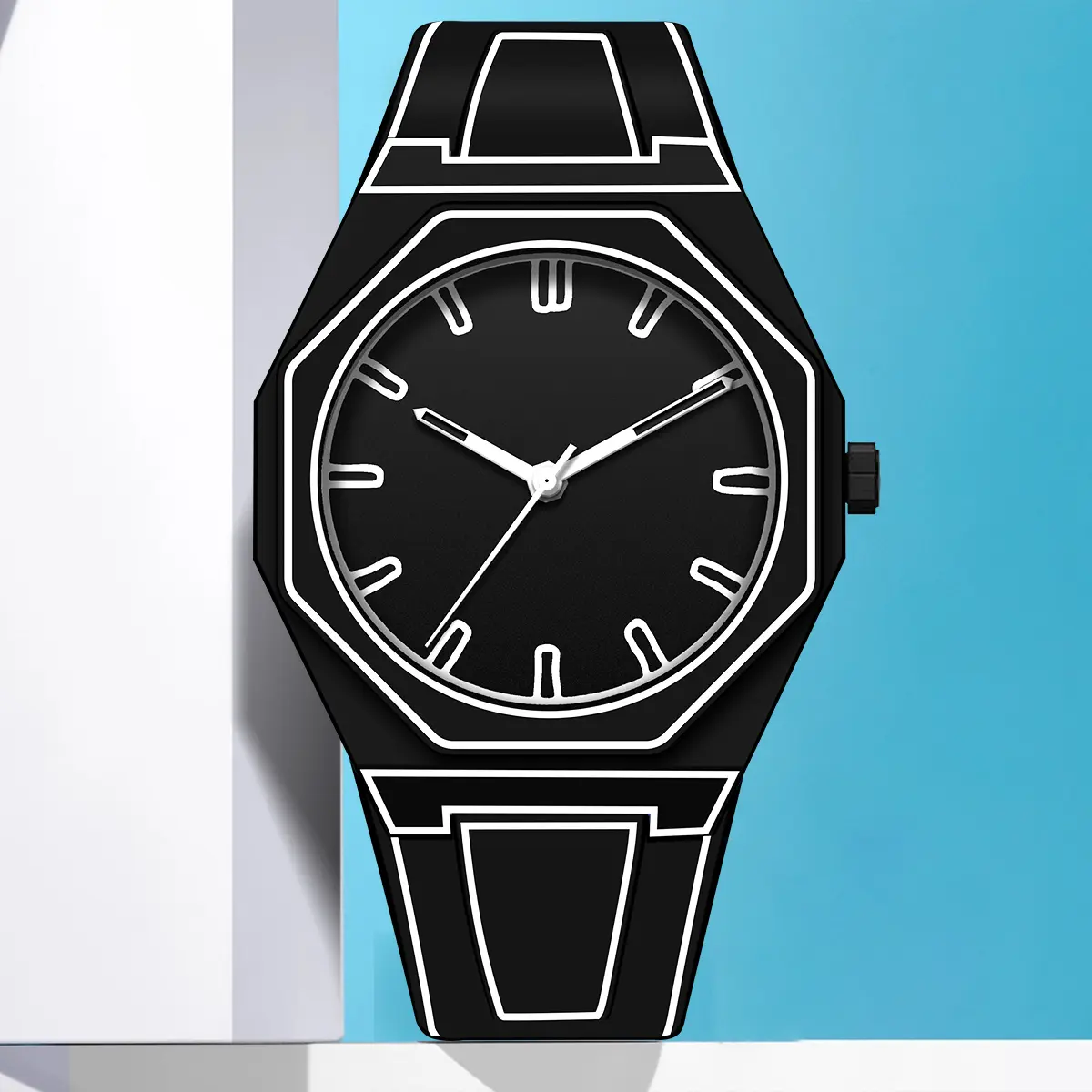 Anime Style, White 2D Comic Book Watch,Men's & Women's , Fashionable Design , Ideal for Holiday Gifts ,Newyear Fine Gifts hand silicone strap,waterproof casual sporty wristwatch Analog Quartz Sports Waterproof,school watch