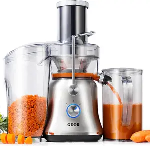 1300W Juicer with 3.4" Feed Chute,Titanium Enhanced Cutting System,Centrifugal Juice Extractor Maker,Dual Speeds,BPA-Free, Silver