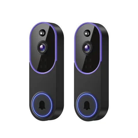 2PC Wireless Video Doorbell Camera, Smart Security Doorbell Camera, 1080P, AI Human Detection , Night Vision, Instant Alert, Two Way Audio, 2.4G WiFi Only, Simple Installation and Rechargeable Battery, Cloud Storage, WiFi Camera