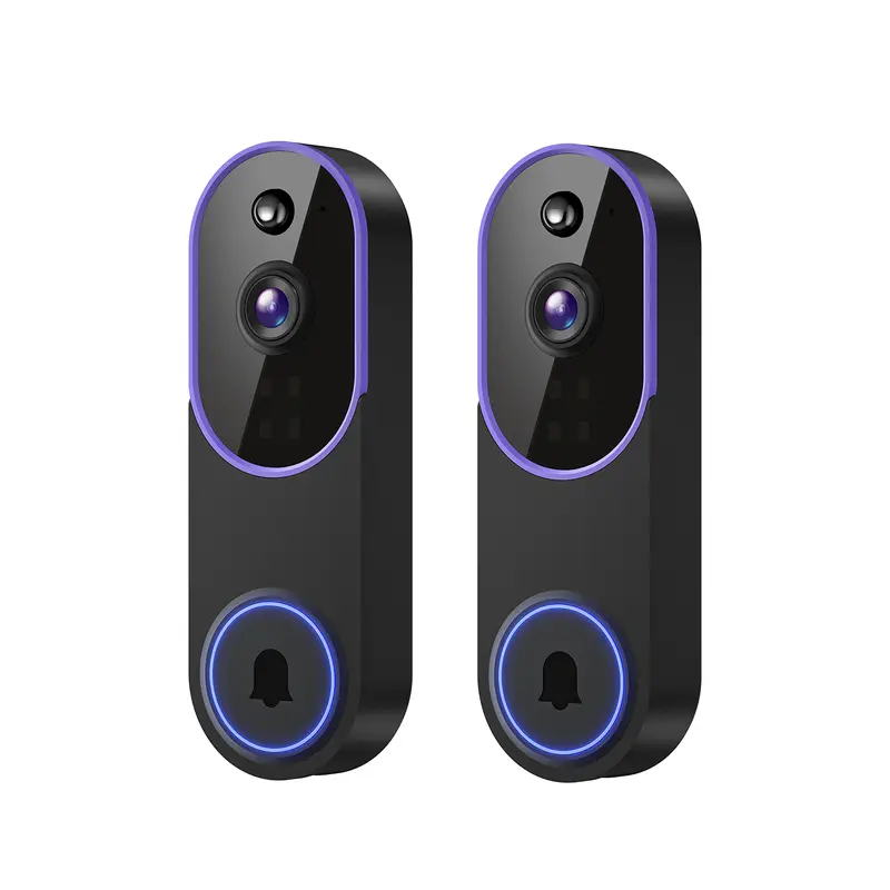 2PC Wireless Video Doorbell Camera, Smart Security Doorbell Camera, 1080P, AI Human Detection , Night Vision, Instant Alert, Two Way Audio, 2.4G WiFi Only, Simple Installation and Rechargeable Battery, Cloud Storage, WiFi Camera