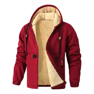 Men's New Trendy Cotton Jacket Casual Loose Warm Coat with Fleece Lining for Winter