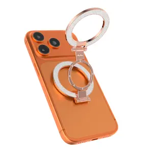 Bling Magnetic Phone Ring Holder Stand 360° Rotation Finger Grip  Sparkly Silver Diamond Glitter Compatible with All Phones