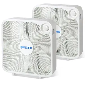 Hurricane 20" Classic Series Floor Box Fan with 3 Speed Settings, 2 Pack, White