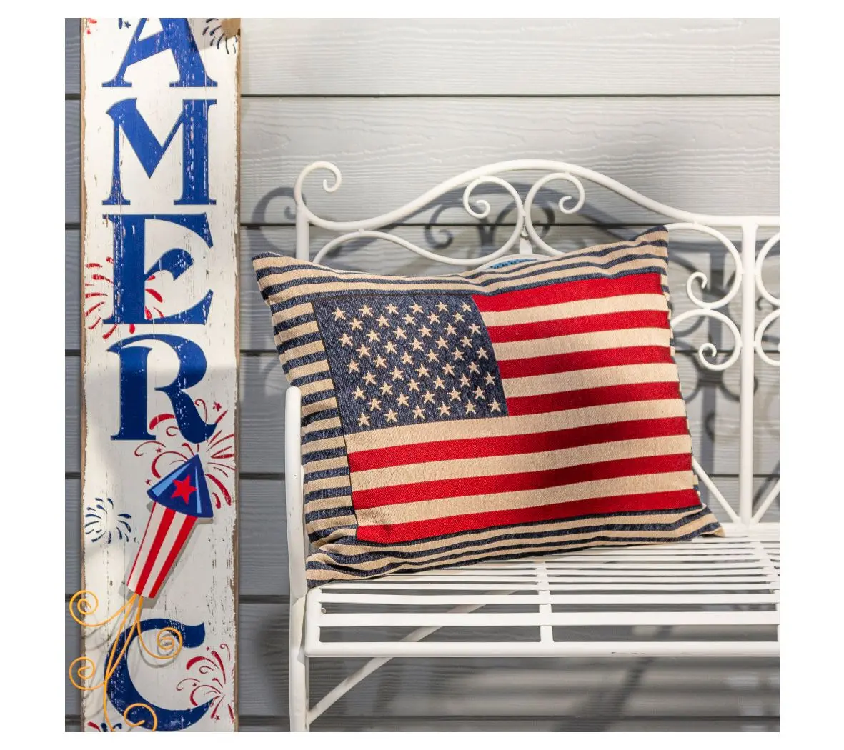 23.6 In Patriotic Flag Throw Pillow by Gerson International