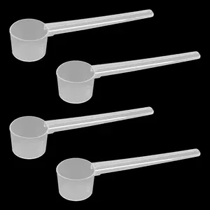 4pcs 5ML Plastic Measuring Spoons, Teaspoon Scoop, Coffee Scoops, Small Scoops for Canisters, Tablespoon Scoop Dishwasher Safe Reusable Spoons for Liquids Powders Kitchen Cooking Tool