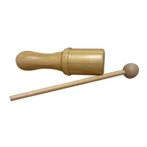 212 MAIN Small Bamboo Wood Tone Block with Mallet, Eco-Friendly Percussion Instrument for Toys & Hobbies, Musical Instruments & Accessories