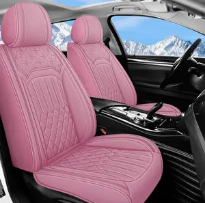 Car Seat Covers for VW Volkswagen New Beetle/Beetle/GTI/Golf/ID.4/Jetta/Passat/Rabbit/Taos, Stylish Breathable Nappa Leather Car Seat Cover for Car Full Set 5-Seats, A Waterproof Car Seat Protection Cover, Anti-Slip Comfort Vehicle Seat Cover Customized