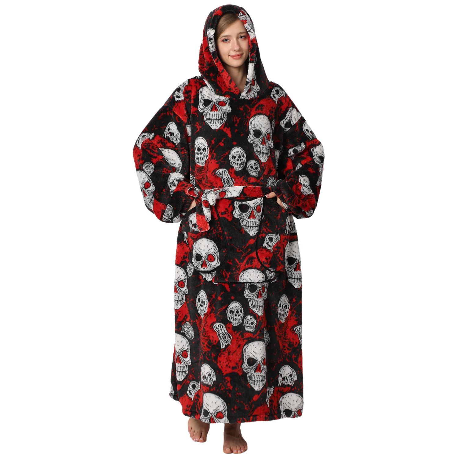 Msrlassn Oversized Wearable Blanket Hoodie as Gifts for Mom Women Girlfriend Men, Mid Year Sale Deals For You Day Plus Size Sleepwear Blanket Hooded for Women Men, 1Pcs Nightgown Loungewear Womenswear Sweatshirt Blanket with Pocket