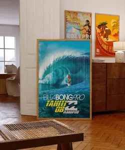 2008 Billabong Pro Tahiti Surfing Poster, Vintage Surf Print, Surfer Wall Art, Digital Download (No Frame)