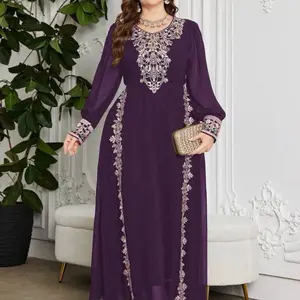 Elegant modest Kaftan Dress Casual Style Summer Long Sleeve Womenswear