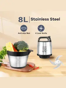 LAC 8L Electric Meat Grinder with 4 Sharp Blades for Meat, Vegetables, Fruits, and Nuts