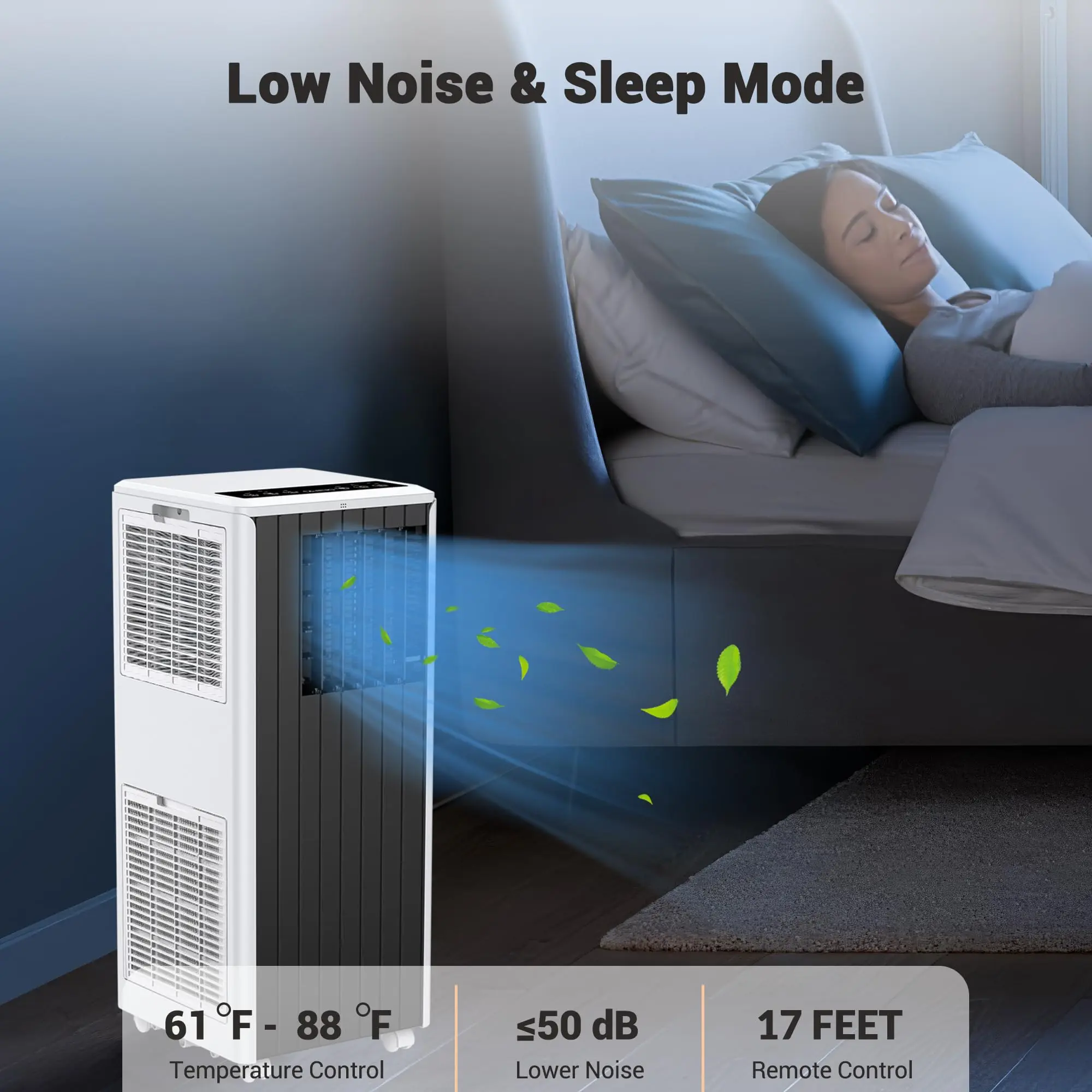 3-Mode Portable Floor Standing Air Conditioner with Remote - Indoor Home Office Cooling, Dehumidifying, and Fan Functions