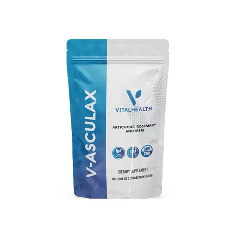 VITALHEALTH V-ASCULAX Dietary Supplement with MSM Rosemary & Horsetail for Lymphatic Drainage Circulation Support 60 Capsules