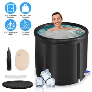 97-Gallon Large Ice Bath Tub with Cover – Full-Body Cold Plunge for Athletes
