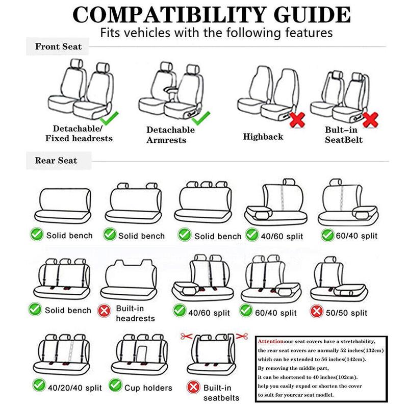 For Honda Accord/Civic/CR-V Car Seat Covers, Full Set Universal Seat Covers for Cars, Waterproof PU Leather Auto Car Interiors Seat Protectors