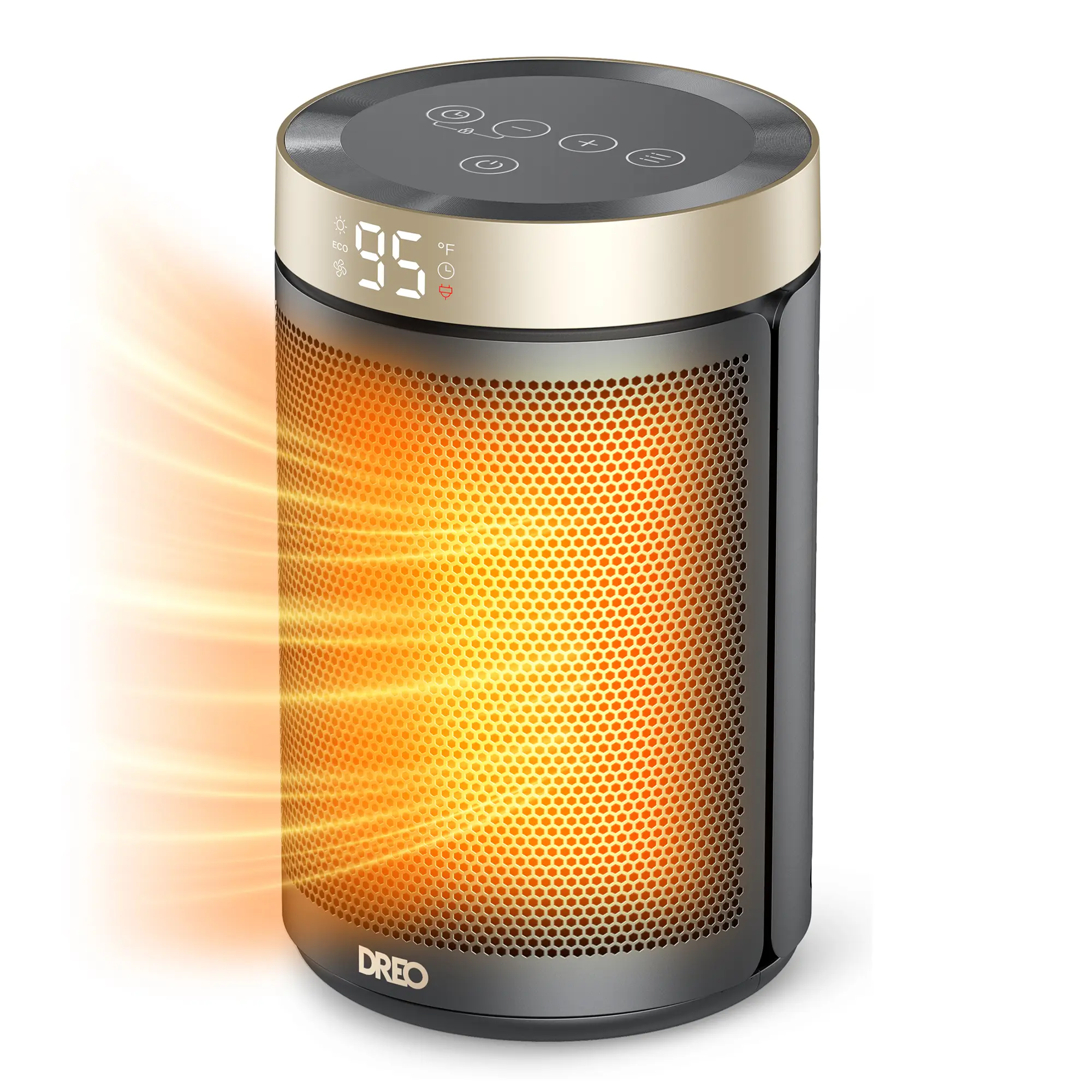 Dreo Space Heaters for Indoor, Portable Electric Heater for Home with Thermostat, 1-12H Timer, Eco Mode and Fan Mode, 1500W PTC Ceramic Fast Safety Energy Efficient Heater for Office Bedroom, Silver