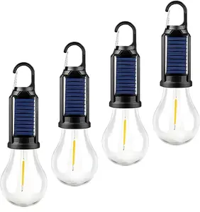 LED Solar Camping Lantern - Solar & USB Type-C Rechargeable Tent Light with Hanging Hook, Lightweight Waterproof Flashlight, 3-Mode Emergency Bulb for Outdoor Camping, Storms, Power Outages
