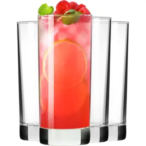 Highball Glasses Set of 4, Drinking Glasses 10 Oz, Clear Glass Cups, Tall Tumbler Water Glasses, Glassware Set for , Coffee, Mojitos