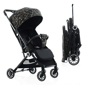 Foldable Baby  Stroller – Space-Saving Design, 38cm Wide Seat, Smooth PU Tires, Portable for Airplane & Car Trunk