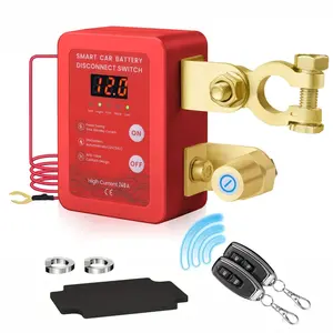 Remote Battery Disconnect Switch with LED Voltage Display, 12V Kill Switch, Auto Power Shut Off, Remote Control for Car, Truck, Boat