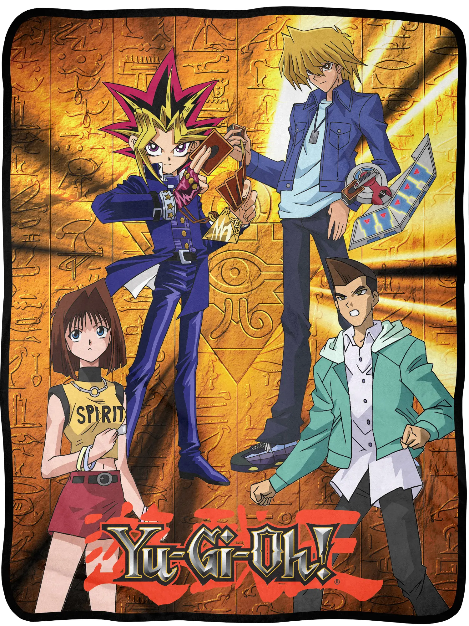 Yu-Gi-Oh! Anime Throw Blanket | Character Yami Joey Tea Tristan Poster Lightweight Soft Fleece Throw Blanket for Bed & Couch 45" x 60"