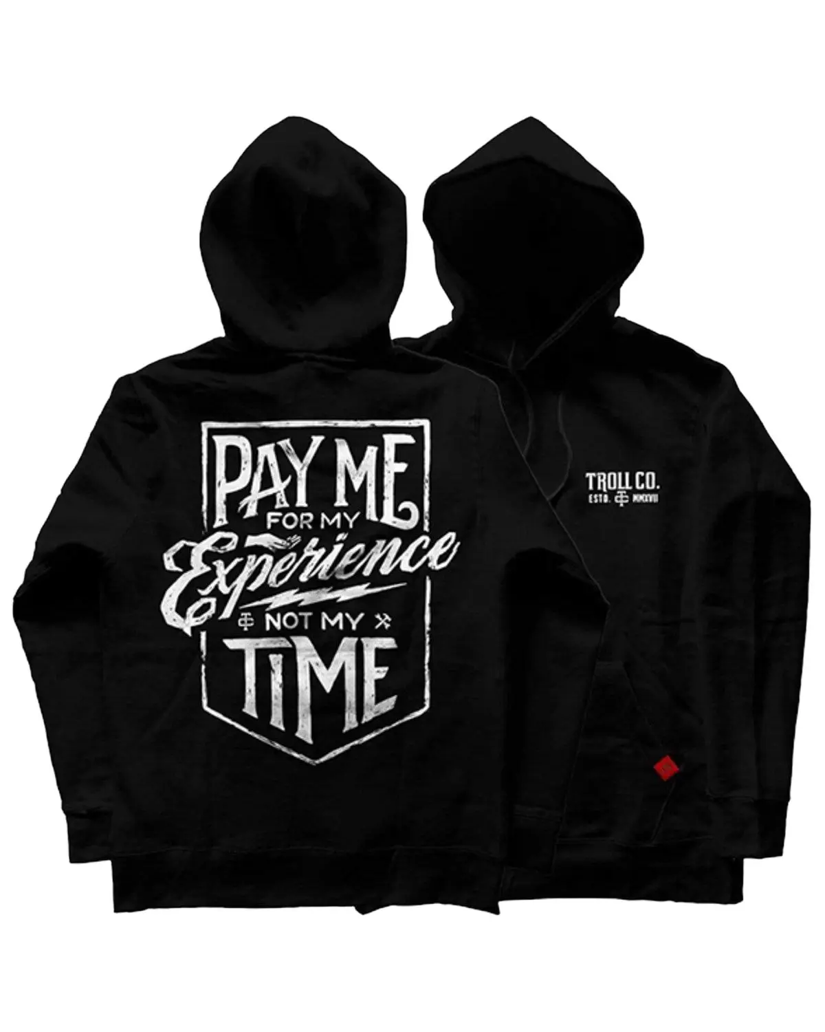 Troll Co Men's Men'S Pay Me Hooded Sweatshirt - Tc0684-Blk