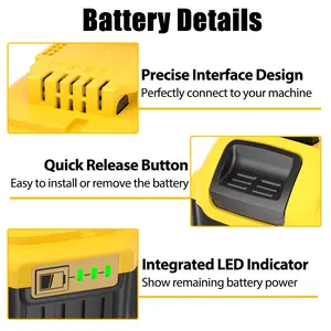 Packs 8000mAh High Capacity Replacement 20V Battery Compatible with 20 Volt Lithium Battery Max 201, 203, 204, 206, 207, 181, 180 Series Tools