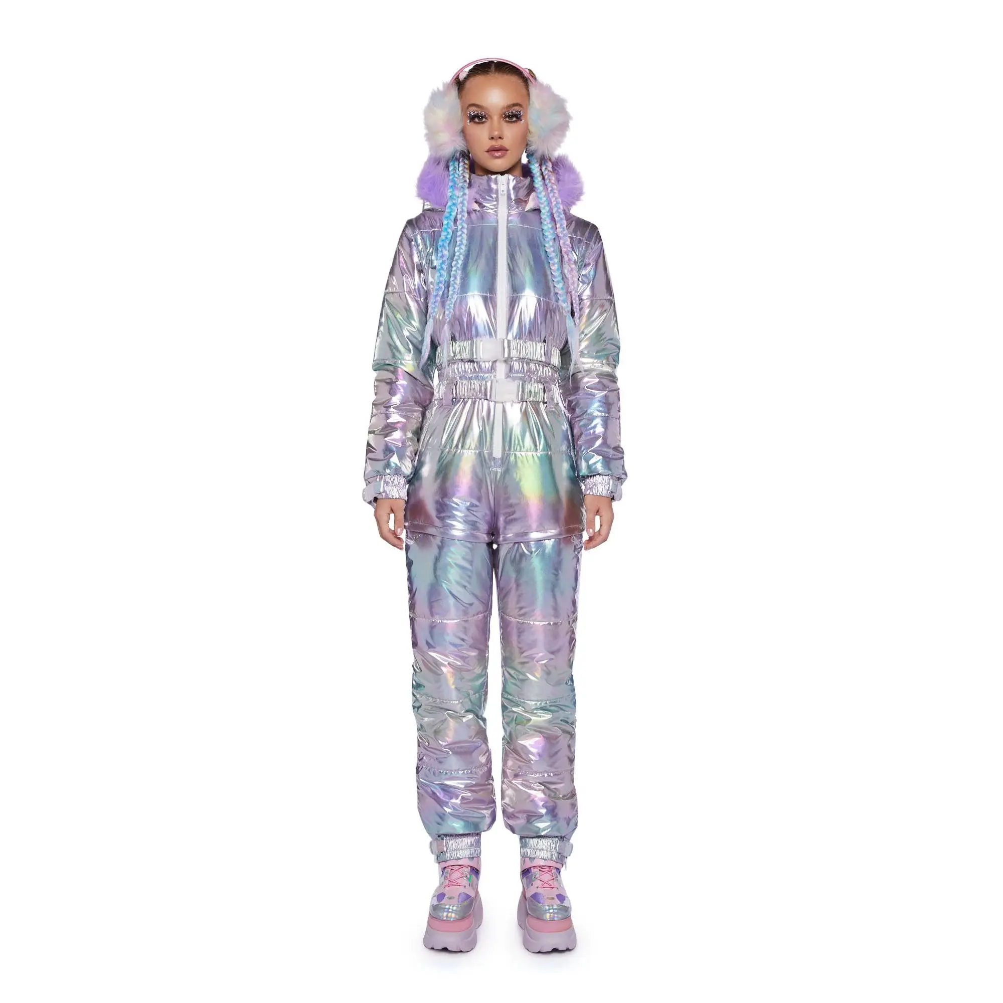 Aurora Beam Holographic Snowsuit - Lavender Aurora Beam Holographic Snowsuit - Lavender