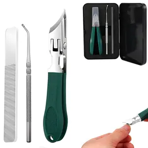 Eagle Beak Beveled Nail Clippers, Wide Jaw Opening Anti-Splash Slanted Nail Clipper, Splashproof Nail Clippers 3-Piece Set for Thick and Ingrown Nails, for Women and Men