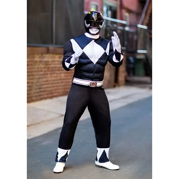 Power Rangers Men's Black Ranger Muscle Costume