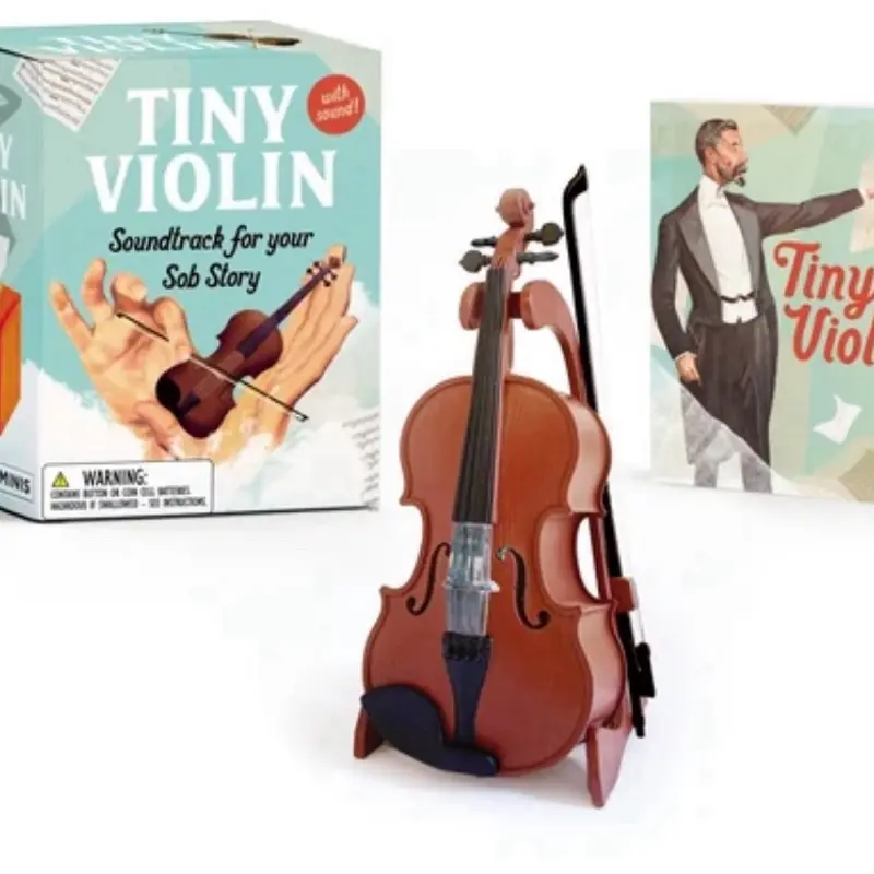 RP Minis Tiny Violin Soundtrack for Your Sob Story 3.9-inch Realistic Replica with Music Function & Vinyl Stand 32-page Illustrated Mini Book