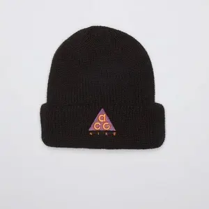 Nike ACG Fisherman Stretch Beanie Black Purple Orange with Iconic Triangle Logo
