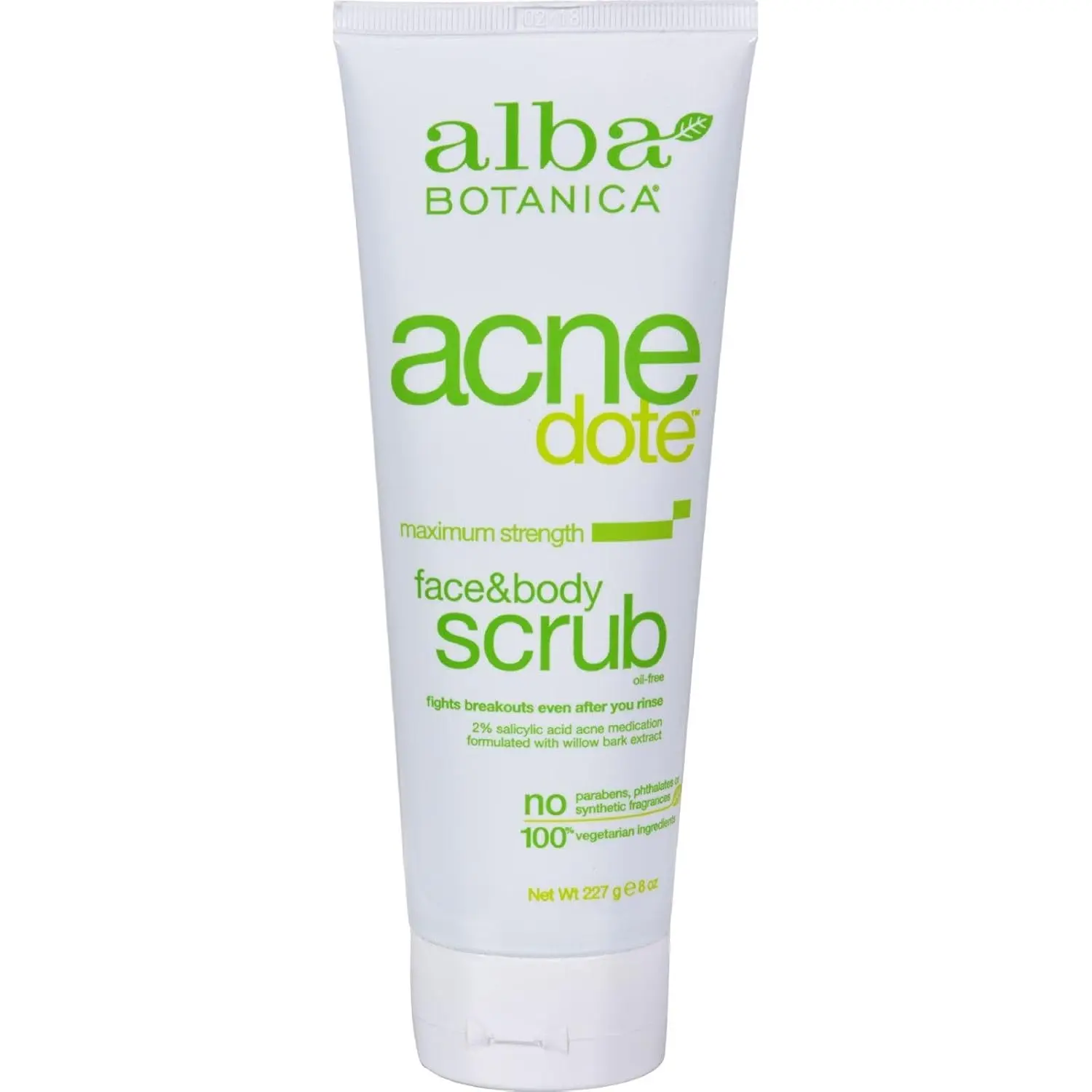 Alba Botanica Natural Acnedote Face & Body Scrub, 8 Fl Oz