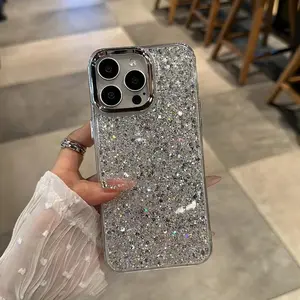 Luxury Bling Glitter Shockproof   17  16 15 14 13 12  Pro Max  Soft Bumper Protection Cover