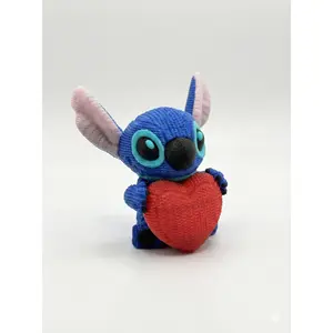Knit-Texture Alien Heart Figure — 3D Printed Desk Buddy