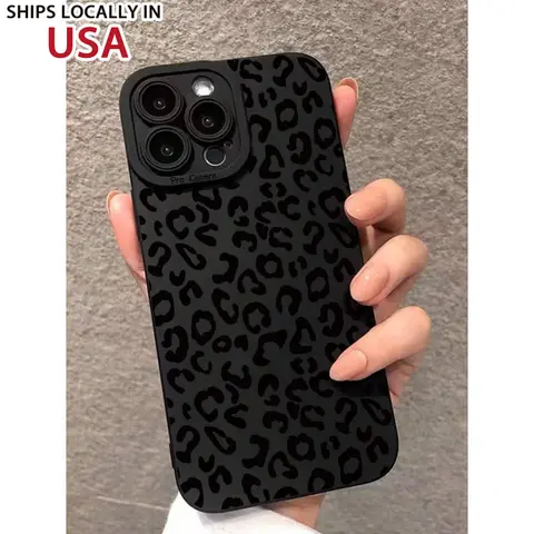 Multicolor Shockproof Perforated Straight-Edged Anti-Fall Cellphone Case - TPU Shock Buffer Animal Designs (Cheetah Print, Tortoise Print Style, Black Hollow Painted) - Protector Cover for iPhone, Samsung Smartphones